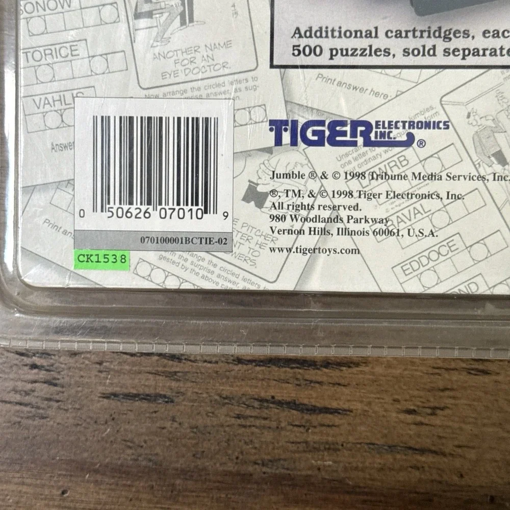 Tiger Electronics Jumble Electronic 500 Puzzle Word Game 1998 Classic NEW